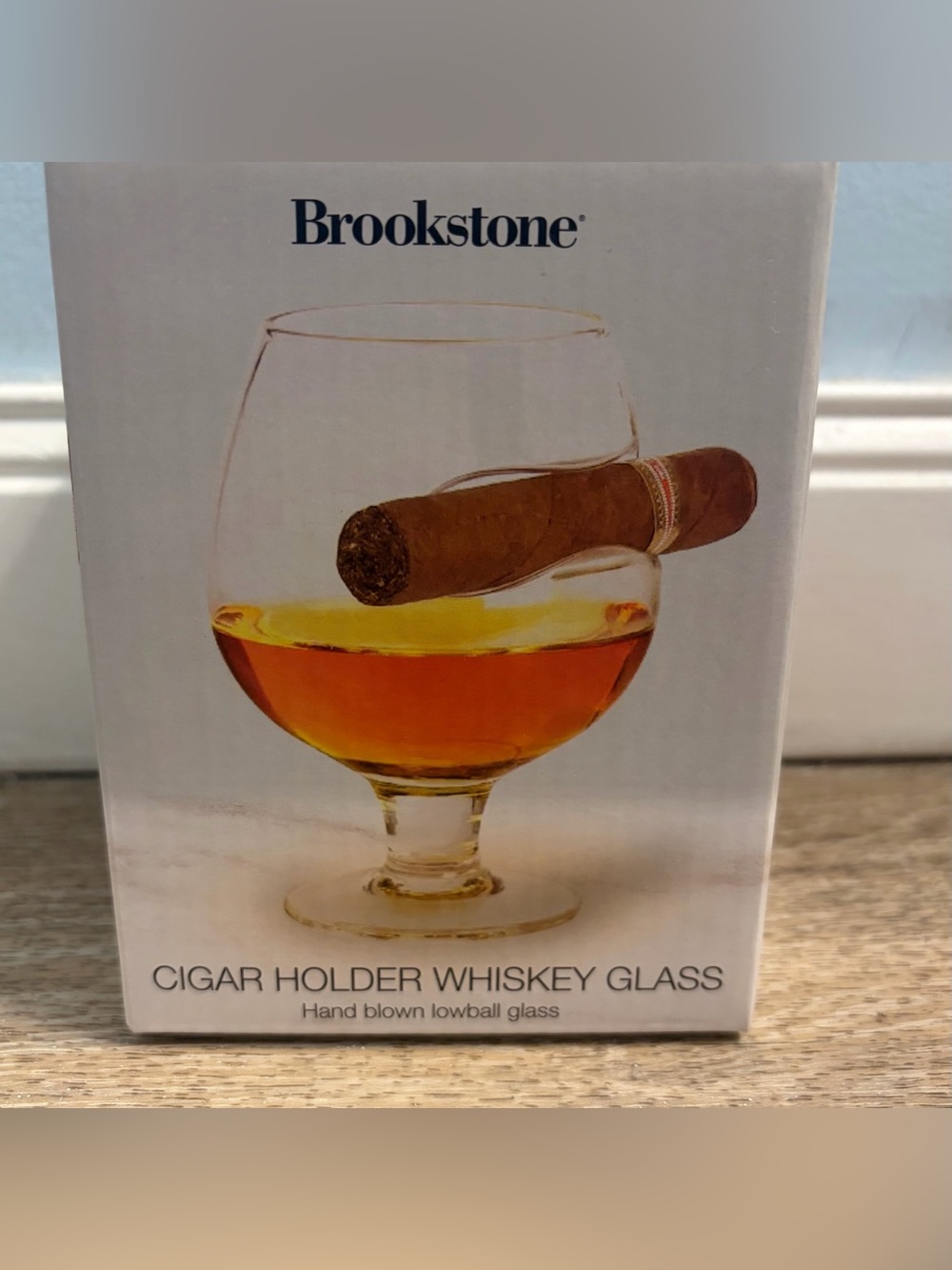 Brookstone Cigar Holder Whiskey Glass Brand New